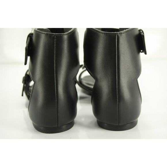Alexander McQueen Black Leather Flat Ankle Strap Sandals Size 37 Womens New $895 - Picture 8 of 11